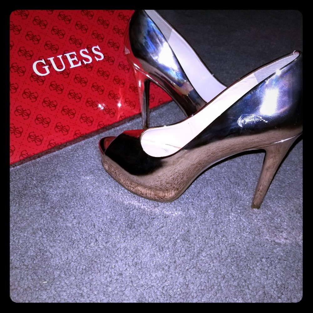 Rose Gold platform stillettos